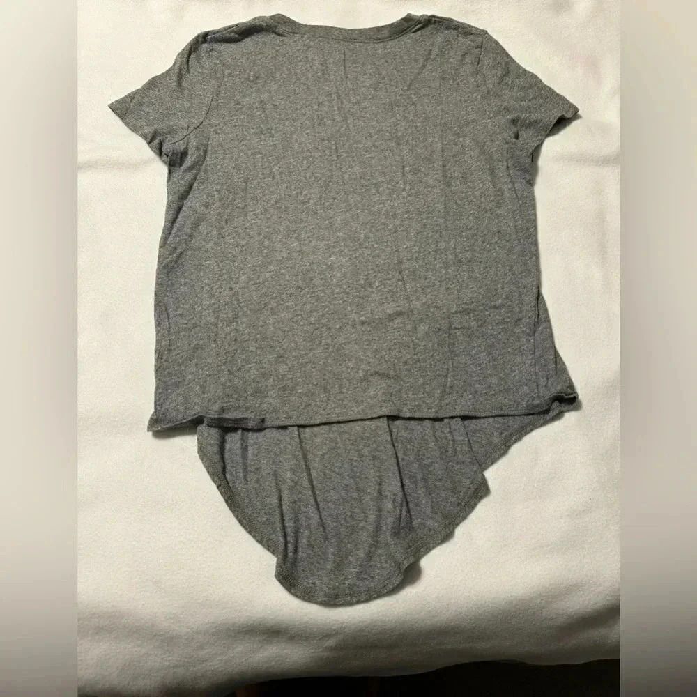 Madewell Front Knot Tee | Marled Gray | Size Small - Picture 4 of 6